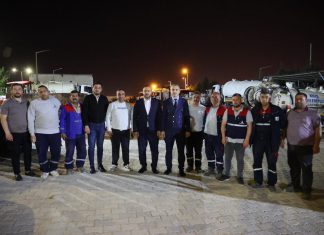 KİLİS BELEDİYESİ BAŞKAN YARDIMCILARI ÇAĞLAR YAŞAR VE ATİLA YILDIRIM GECE ÇALIŞMALARINI İNCELEDİ