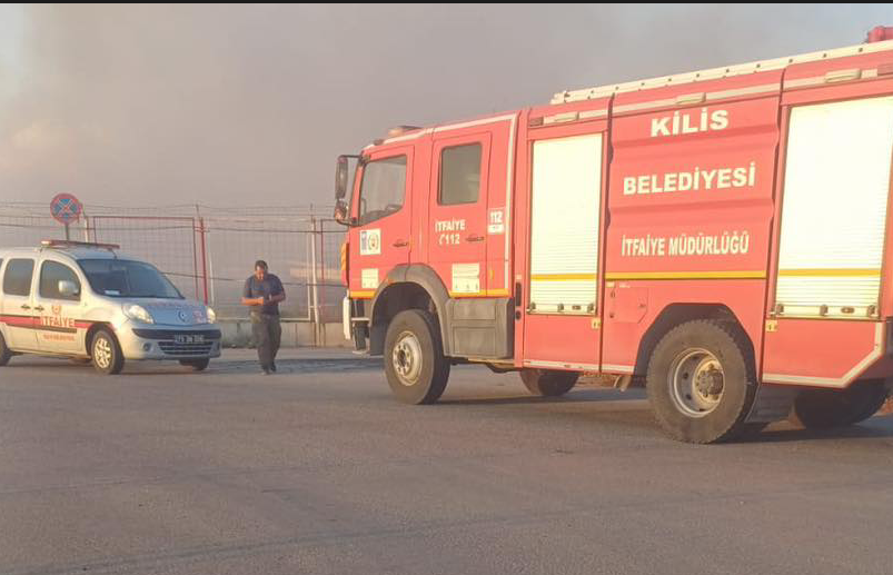 Öncüpınar Gümrük Kapısında Çıkan Yangına İtfaiye Ekipler Müdahale Etti